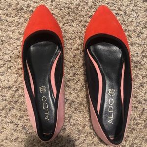 Aldo pink/red ballet flats